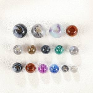 Polvo de purpurina láser de 14Mm, cuentas de chicle gruesas redondas brillantes, cuentas sueltas acrílicas con agujeros grandes para bolígrafo, descuento en la fabricación de joyas - Product Image 1