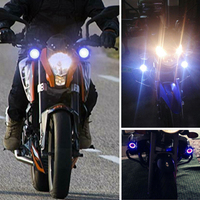 Phare de moto à Led avec yeux d'angle 125W, projecteurs supplémentaires, feux antibrouillard universels, lampe de conduite auxiliaire de moto à LED U7