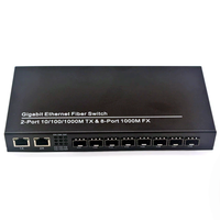 Gigabit Fiber Switch 8 SFP bağlantı noktaları 2 port Rj45 medya dönüştürücüler 1000M Ethernet medya dönüştürücü