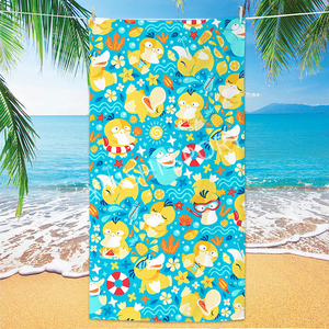 Serviette de plage absorbante en microfibre avec impression numérique simple pour un usage domestique en été et des dessins animés - Product Image 2