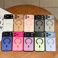 Coque de téléphone magnétique mate rouge cerise avec protection intégrale de l'appareil photo pour iPhone 18 Pro Max, compatible avec iPhone 17, 16, 15