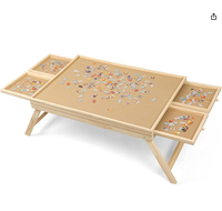 Planche à puzzle personnalisée Table à puzzle Plaque à puzzle en bois Surface de travail en panneau de fibres lisses pour 1000 pièces 4 tiroirs coulissants