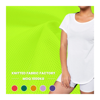Tissu en polyester de qualité, prix au mètre/kg, en vente, tissu maille 100 % polyester tricoté couleur néon fluorescente pour vêtements