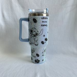 Recién diseño personalizado de dibujos animados Lilo ST <span class=keywords><strong>Ohana</strong></span> significa familia de acero inoxidable con diamantes de imitación 40 oz vaso de cristal Bling tazas aisladas - Product Image 5