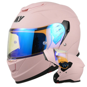 Casco Moto Rosa <span class=keywords><strong>di</strong></span> Alta Qualità per Ragazze Taglia XL con Doppia Visiera Chiusura Rapida in ABS Certificato ECE Traspirante - Product Image 2