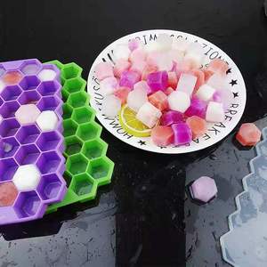 Moldes de silicona para cubitos de hielo sin BPA con tapa, en forma de panal, para cubitos de hielo cuadrados - Product Image 6