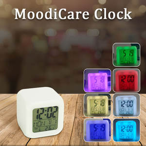 EMAF logotipo personalizado DIY sublimación plástico en blanco Color <span class=keywords><strong>cubo</strong></span> cambio LCD electrónico Digital tiempo calendario temperatura <span class=keywords><strong>despertador</strong></span> reloj - Product Image 4