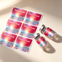 Étiquettes personnalisées imprimées au laser en vinyle PVC, résistantes à la chaleur, respirantes, à forte adhérence, avec peptides, imperméables, 3ml/5ml/10ml