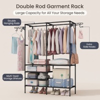 Porte-manteau multi-niveaux de luxe pour la maison, support de rangement pour vêtements en métal thermolaqué pour chambre à coucher