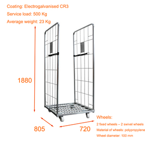 720supermarket 5xh1880mm 2 taraflı haddeleme kafes konteyner tel katlanır kargo & depolama donanımları süpermarket depo ölçeği için - Product Image 2