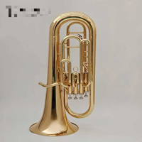 Euphonium Profesional Kuningan OEM Bb 4 Katup Vertikal Grosir Pabrik untuk Siswa, Kelas Pemula, Pertunjukan Band Sekolah