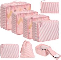 Ensemble de 8 sacs de rangement cosmétiques ultra-légers en polyester, extensibles, pour les voyages
