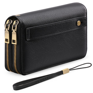 Sac à main pour femme à double fermeture éclair, grande capacité, en cuir PU, très vendu - Product Image 1