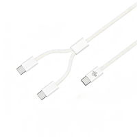 Câble USB tressé en nylon tendance 2-en-1 USB-C vers USB-C/8 broches 60W/27W 3A à charge rapide pour iPhone Samsung Huawei