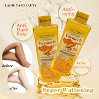 Huile Essentielle de Curcuma et d'Argan Transfrontalière 200ml Hydratante Chauffante SPF 60 Anti-Âge pour Massage Corporel et Déblocage des Méridiens Tuina