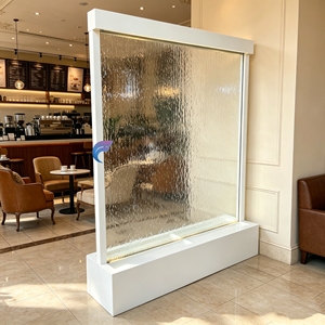 Moderna Cascada de Agua en Cristal Independiente con Iluminación LED Interior, Decoración Rectangular con Temática Natural - Product Image 3