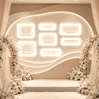 Panneau lumineux LED en acrylique personnalisé en gros pour mur de fond, table ou signalétique lumineuse pour mariage, banquet, salon de beauté, événement