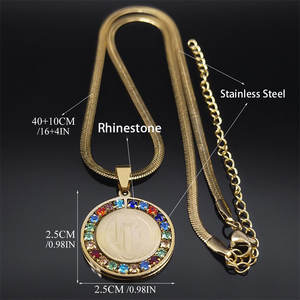 Collar con colgante personalizado de acero inoxidable 316L, chapado en oro PVD de 14K/18K, joyería fina de moda, collares con monedas de diamantes de imitación para mujeres y hombres - Product Image 6