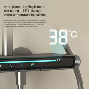 Robinet de douche mural à touches de piano LED, à vente chaude, avec valve en céramique, adapté aux hôtels et aux appartements - Product Image 4