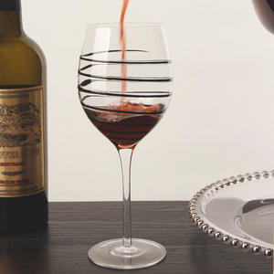 Verre à vin en cristal transparent de qualité supérieure soufflé à la main coupe longue tige mince fil d'argent enroulé verres de Bourgogne pour le vin rouge - Product Image 3