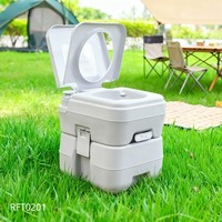 Toilettes de camping portables étanches toutes saisons 20L avec système de chasse d'eau, toilettes mobiles en plastique pour caravane, camping-car, voyage, approvisionnement OEM B2B