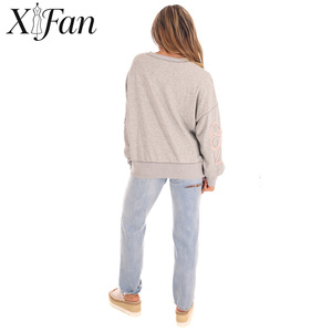 Suéter de Punto Bordado para Mujer, 100% Algodón, de Alta Calidad, Personalizado de Fábrica, Estilo Casual, Talla Grande, para Invierno - Product Image 6