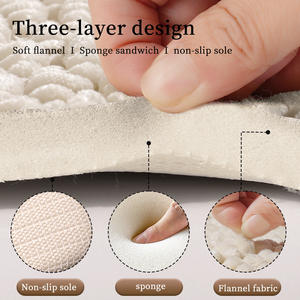 Alfombra de Baño Moderna de Poliéster de Color Sólido, Rectangular, Antideslizante, Absorbente, de Secado Rápido, con Base para la Entrada del Baño - Product Image 5