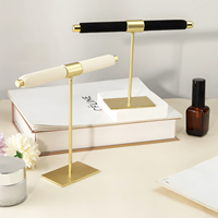 Expositor de Joyería Metálico al por Mayor para Mostrador, Soporte para Anillos y Pulseras para Escaparates de Tiendas, Estante de Microfibra para Collares y Colgantes