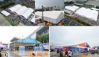 Tente de réception modulaire en PVC imperméable avec structure en aluminium 6m x 12m, robuste, pour exposition, festival, fête, concert, salon automobile, scène