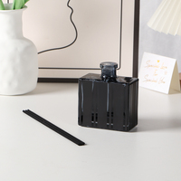 Bouteille en verre de diffuseur de parfum d'impression en soie de dessus de liège carré plat vide personnalisé de 200ml