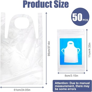 Disposable Sleeveless Plastic <b>Aprons</b> Individually Wrapped Breathable Lightweight Cleaning Use - Product Image 2