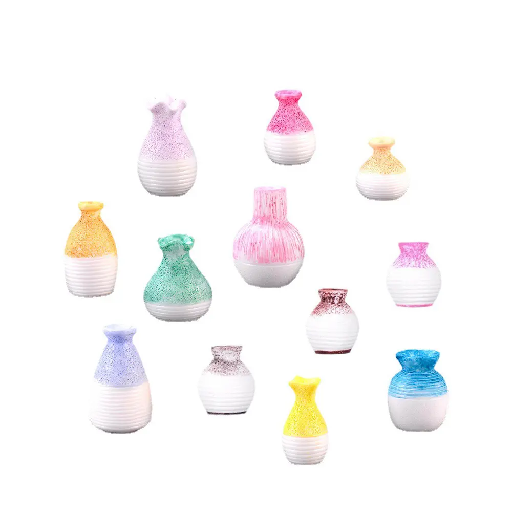 Vente en gros Offre Spéciale joli vase miniature 3d breloques en résine accessoires d'elfe accessoires de bricolage