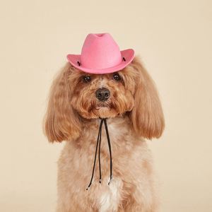 Nuevos sombreros de vaquero de PU para perros, estilo vaquero del oeste, suaves, ajustables con cordón, gorras para cachorros de Año Nuevo, disfraz para fiestas de cumpleaños, uso diario - Product Image 3