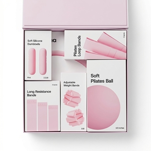 Kit de fitness écologique : ballon de yoga, anneau de Pilates, poids de cheville en silicone, bande d'étirement, bande de résistance, kit de Pilates - Product Image 1