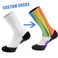 Chaussettes de sport personnalisées en polyester avec impression antidérapante et sublimation à 360 degrés avec logo pour hommes