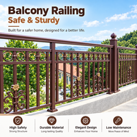 Pagar Balkon Aluminium Alloy Ramah Lingkungan Berlapis Bubuk Tahan Cuaca, Railing Veranda, Penghalang Keamanan Apartemen, Luar Ruangan