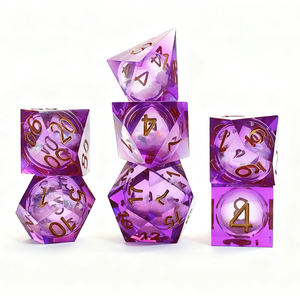 Bán Buôn Biểu Tượng Tùy Chỉnh Đa Diện Trong Suốt Tự Nhiên Đá Quý Rỗng Cát Bàn RPG Đặt Rồng Và Dungeon Dnd Nhựa Xúc Xắc - Product Image 2
