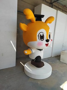 Sculpture <span class=keywords><strong>de</strong></span> mascotte <span class=keywords><strong>de</strong></span> <span class=keywords><strong>cerf</strong></span> en fibre <span class=keywords><strong>de</strong></span> verre personnalisée pour l'affichage commercial et scolaire - Product Image 3