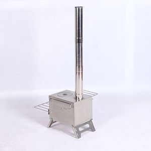 Estufa Portátil de Leña de Acero Inoxidable para Acampar al Aire Libre, Plegable, Ligera, para Cocinar y Calentar, Ideal para Viajes - Product Image 3