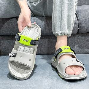 รองเท้าแตะแบบสวมสำหรับผู้ชาย รองเท้าแตะชายหาดฤดูร้อน รองเท้าแตะสำหรับขับรถ น้ำหนักเบา สวมใส่สบาย ระบายอากาศได้ดี กันลื่น สไตล์ลำลอง - Product Image 6