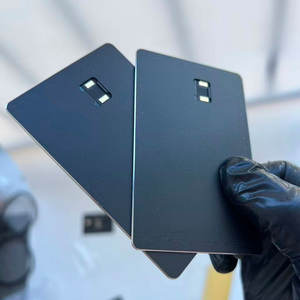 Carte de crédit <span class=keywords><strong>Amex</strong></span> NFC à double interface, étanche, 13,56 MHz, paiement sans contact, en acier inoxydable noir mat, impression personnalisée - Product Image 4