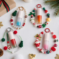 Brillant à Lèvres Personnalisé Vierge Transparent Non Collant Végétalien Rose pour Enfants, Tubes Porte-Clés à Brillant à Lèvres, Créez Votre Propre Rouge à Lèvres Vert