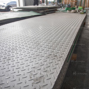 Plaque d'acier à carreaux 304/316ti d'acier inoxydable de feuille de damier de diamant de larme - Product Image 1