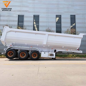 Remorques benne basculante neuves et d'occasion à 3 ou 4 essieux, robustes, avec vérin hydraulique, pour tracteurs - Product Image 4