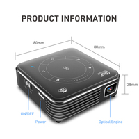 Mini projecteur DLP Topleo à écran LED, courte focale, portable, pour projection extérieure, vidéo 3D, version américaine