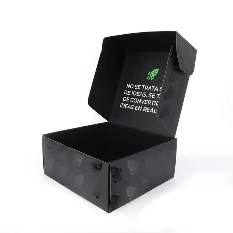 New Design Spot UV Printing Large Custom Mailer Boxes Extra Large Black Mailer Boxes