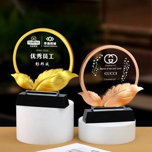 La classica targa di vetro in foglia <span class=keywords><strong>d</strong></span>'oro di vendita calda assegna un trofeo personalizzato per l'eccezionale campione del premio per l'incontro annuale del personale dell'azienda - Product Image 3