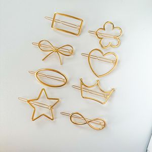Pinzas para el pelo con nudo de mariposa dorada y plateada, pinzas de aleación de cinco puntas en forma de corazón, accesorios bonitos para el cabello, piezas de joyería en forma de rana - Product Image 6