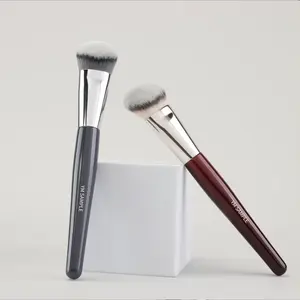 BEILI 2024 tendance luxe Angle Contour brosse personnalisé rouge haute densité sans couture synthétique unique maquillage liquide fond de teint brosse