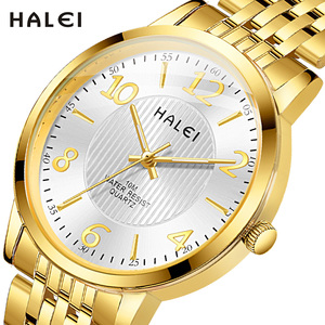 Envío Directo HALEI Nuevo Reloj Original de Cuarzo con Números Árabes, Puntero de Acero Inoxidable, Movimiento Japonés, Venta al por Mayor - Product Image 3